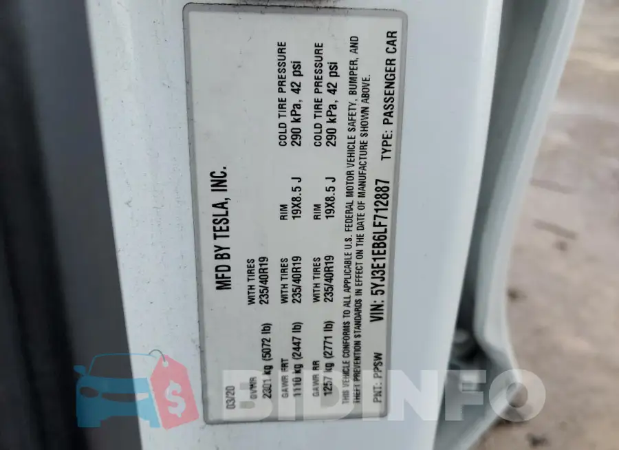 5YJ3E1EB6LF712887 Photo# 13