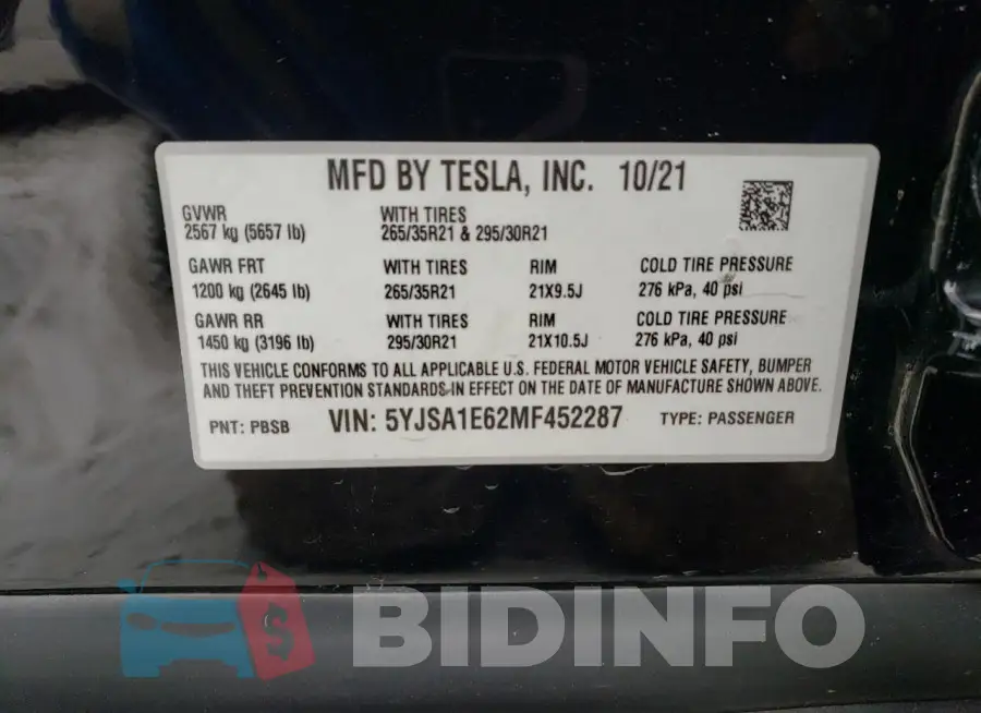 5YJSA1E62MF452287 Photo# 12