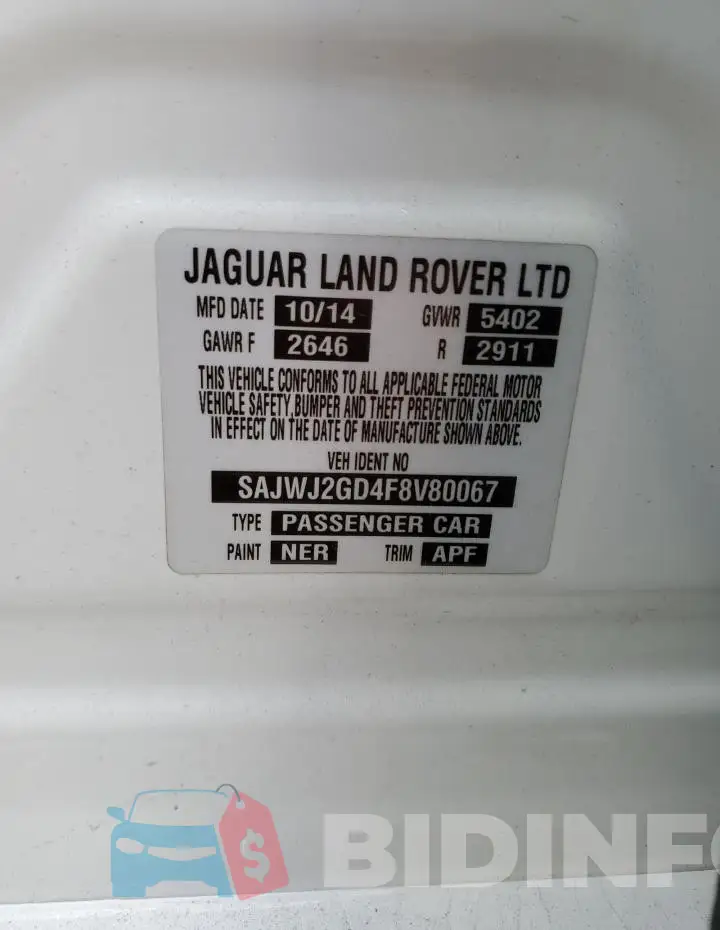 SAJWJ2GD4F8V80067 Photo# 12