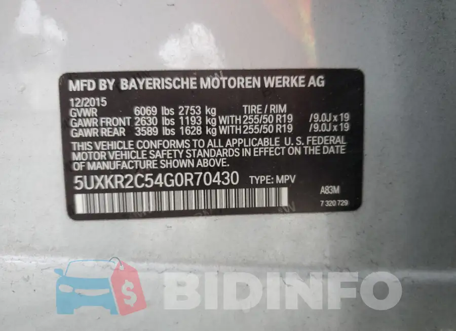 5UXKR2C54G0R70430 Photo# 14