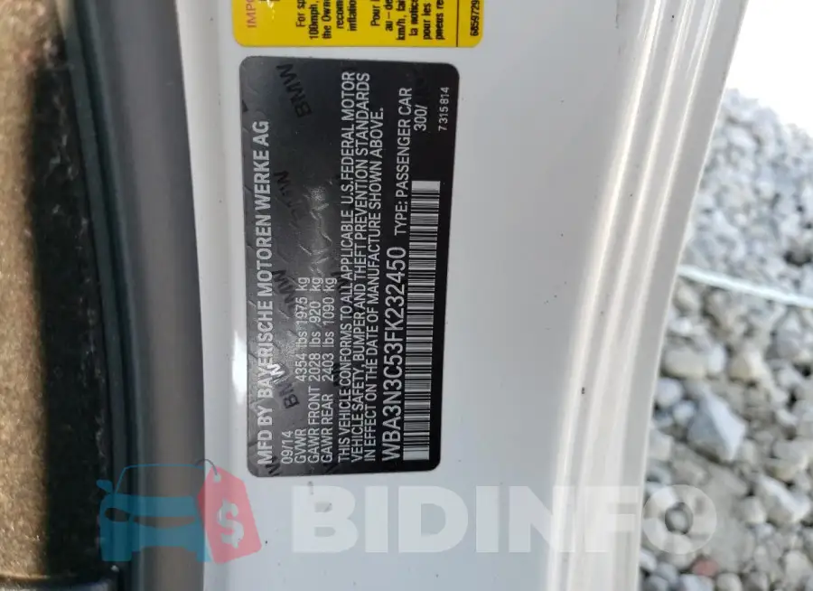 WBA3N3C53FK232450 Photo# 13