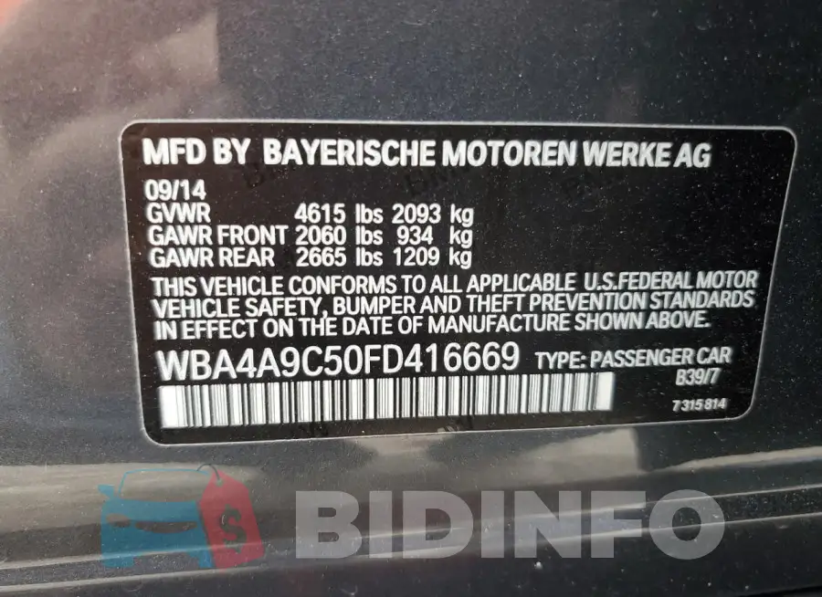 WBA4A9C50FD416669 Photo# 12
