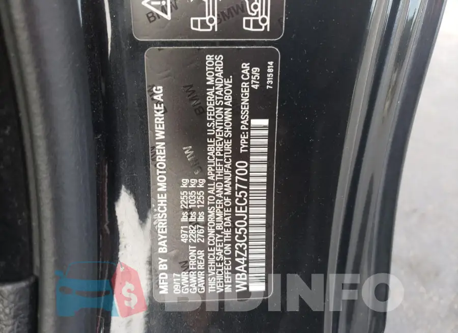 WBA4Z3C50JEC57700 Photo# 12