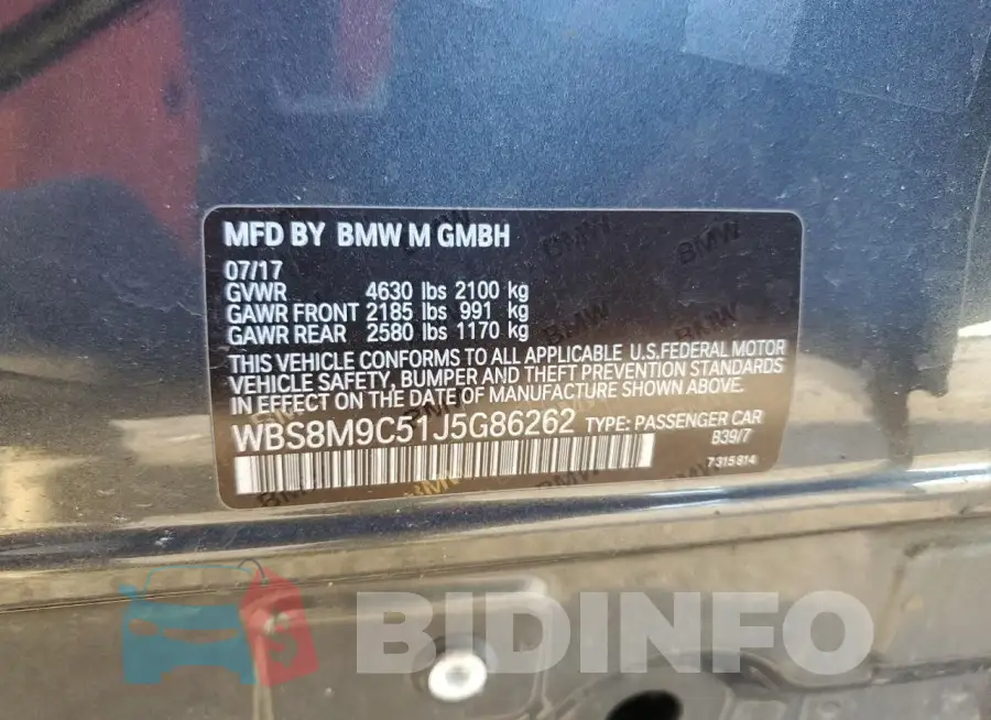 WBS8M9C51J5G86262 Photo# 13