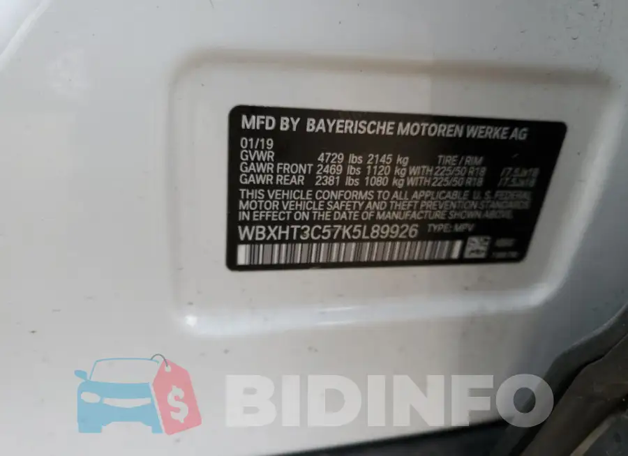 WBXHT3C57K5L89926 Photo# 13