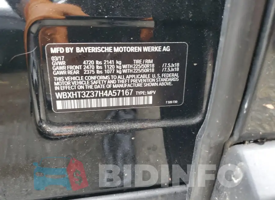 WBXHT3Z37H4A57167 Photo# 13