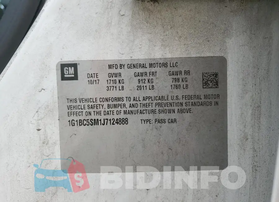 1G1BC5SM1J7124888 Photo# 12