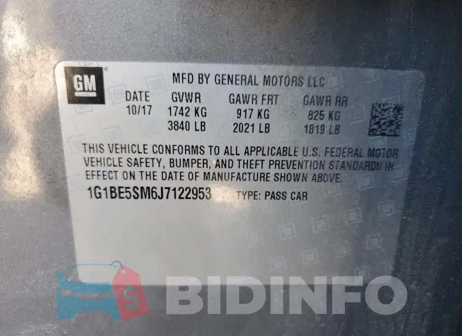 1G1BE5SM6J7122953 Photo# 12