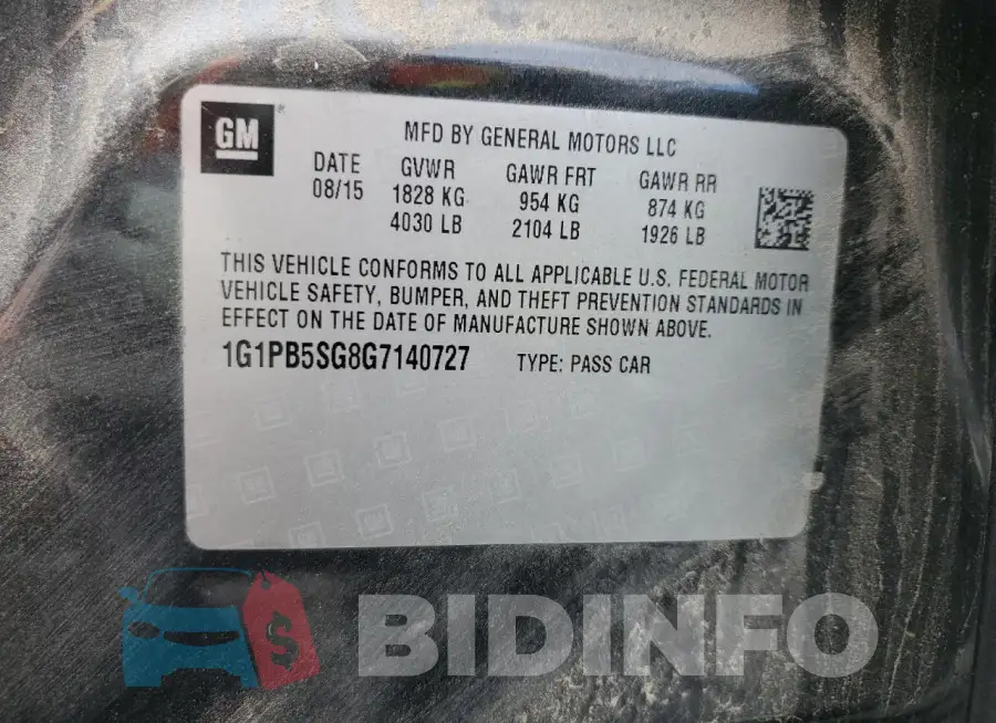 1G1PB5SG8G7140727 Photo# 12