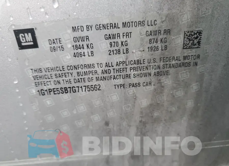 1G1PE5SB7G7175562 Photo# 12