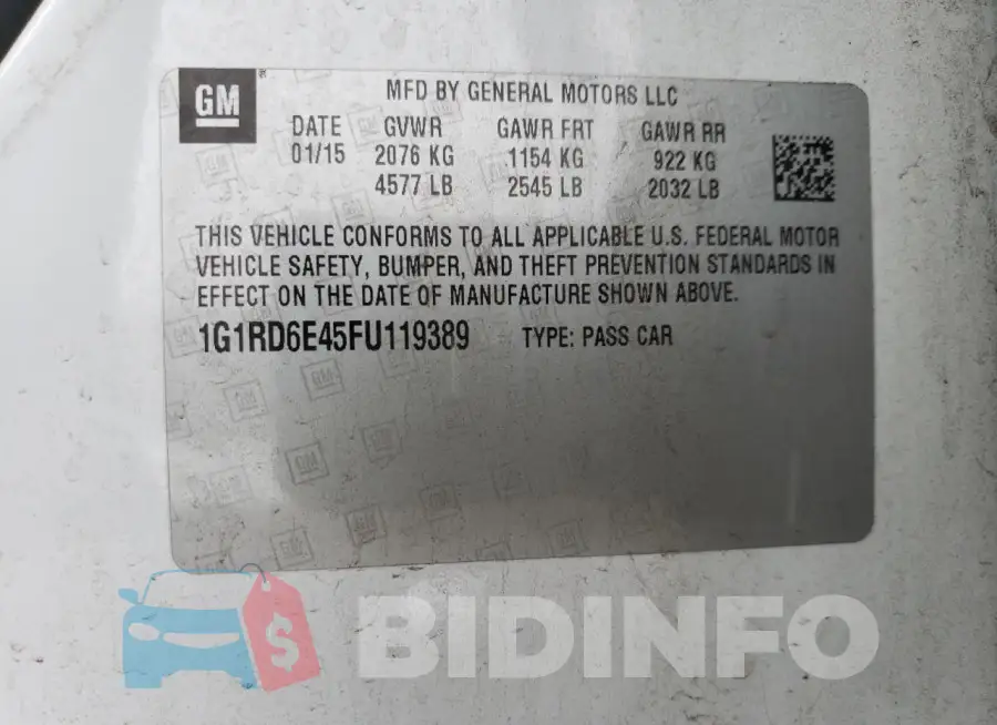 1G1RD6E45FU119389 Photo# 12