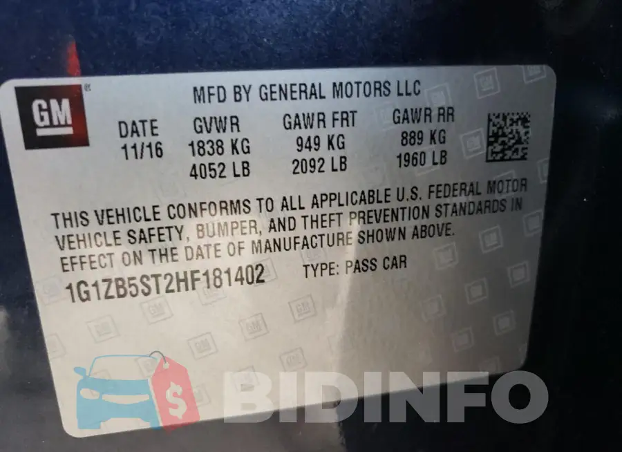 1G1ZB5ST2HF181402 Photo# 13