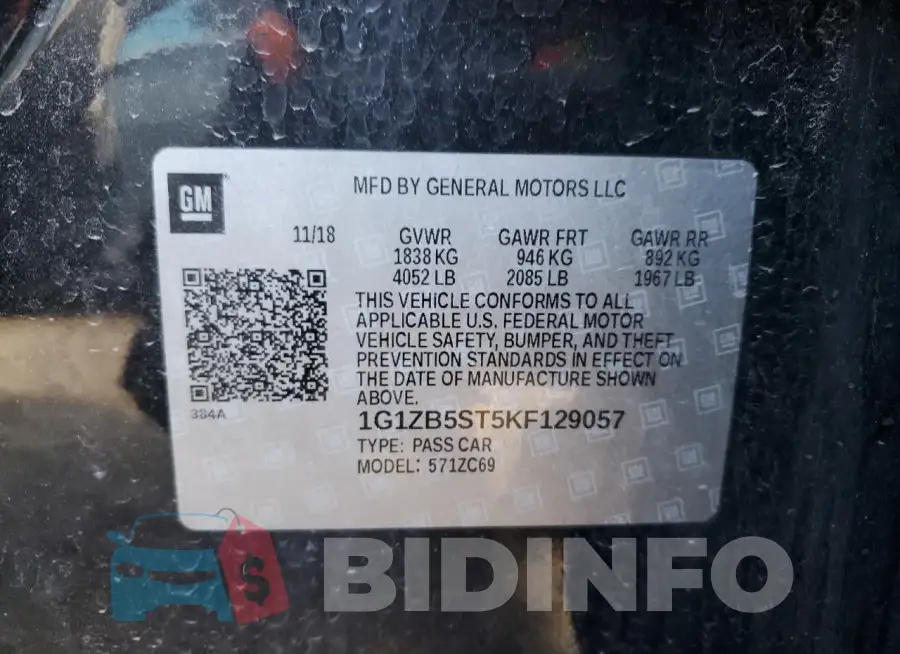 1G1ZB5ST5KF129057 Photo# 12