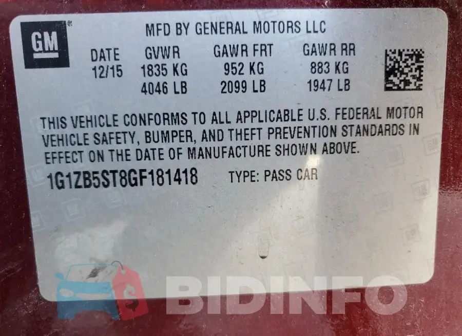 1G1ZB5ST8GF181418 Photo# 12