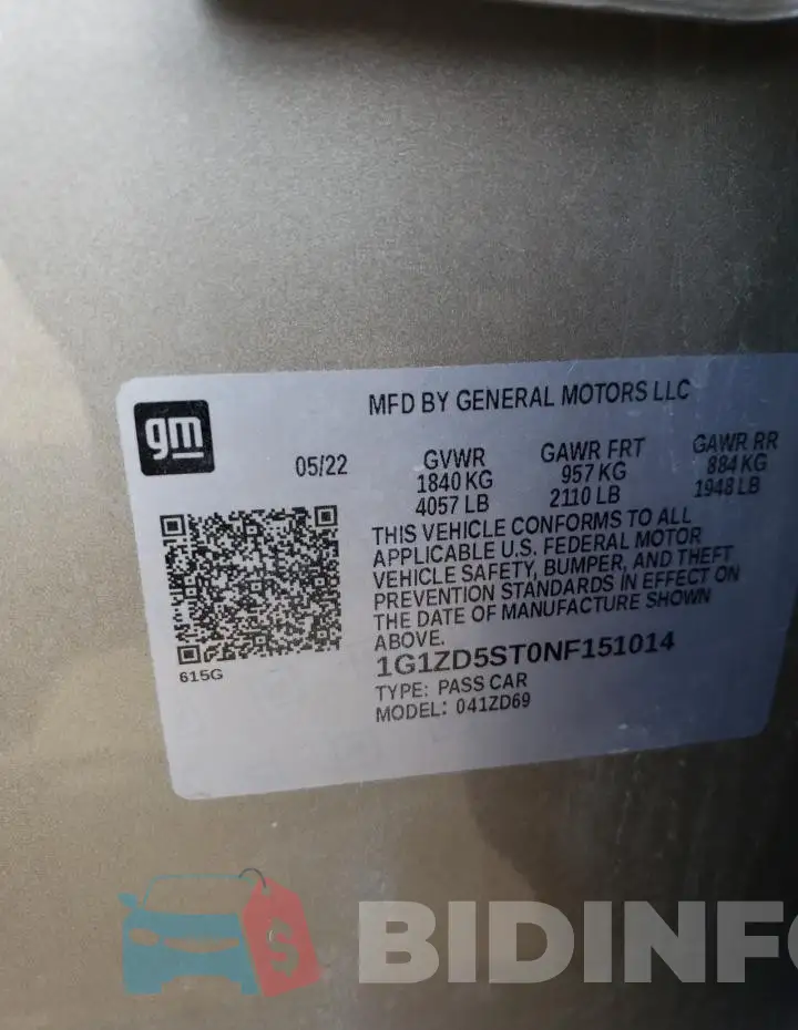 1G1ZD5ST0NF151014 Photo# 12