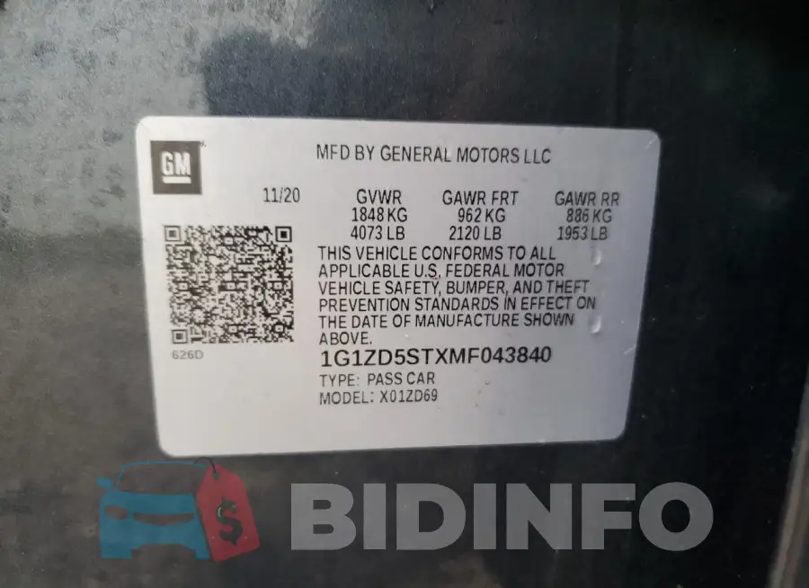 1G1ZD5STXMF043840 Photo# 12
