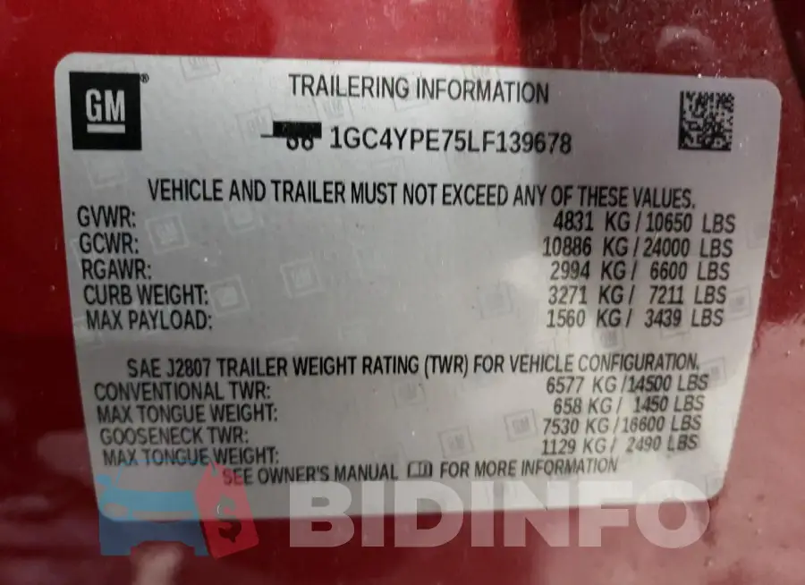 1GC4YPE75LF139678 Photo# 12