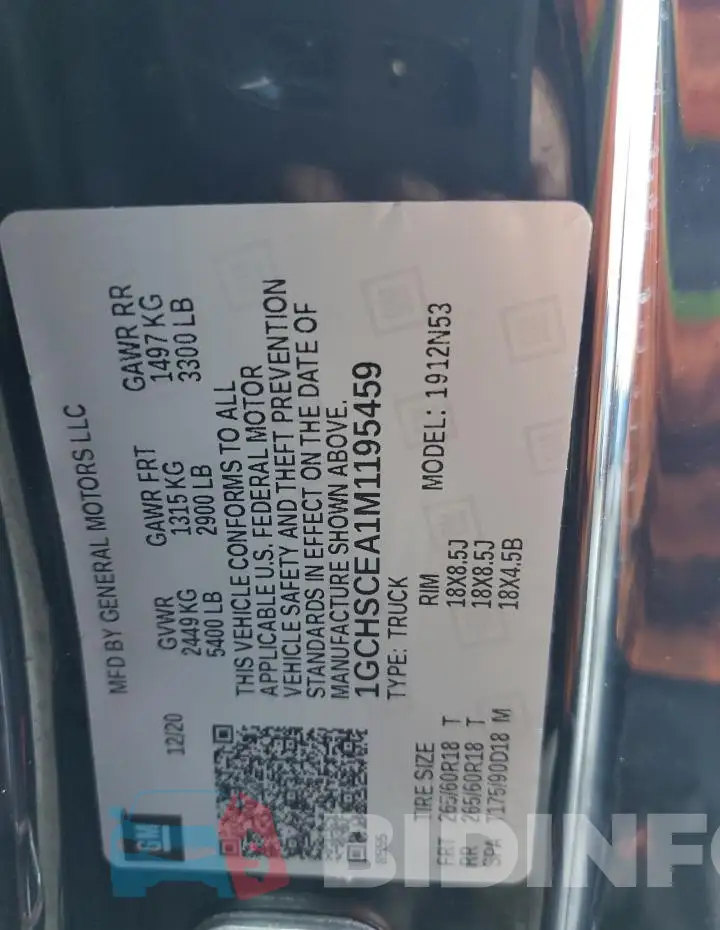 1GCHSCEA1M1195459 Photo# 13