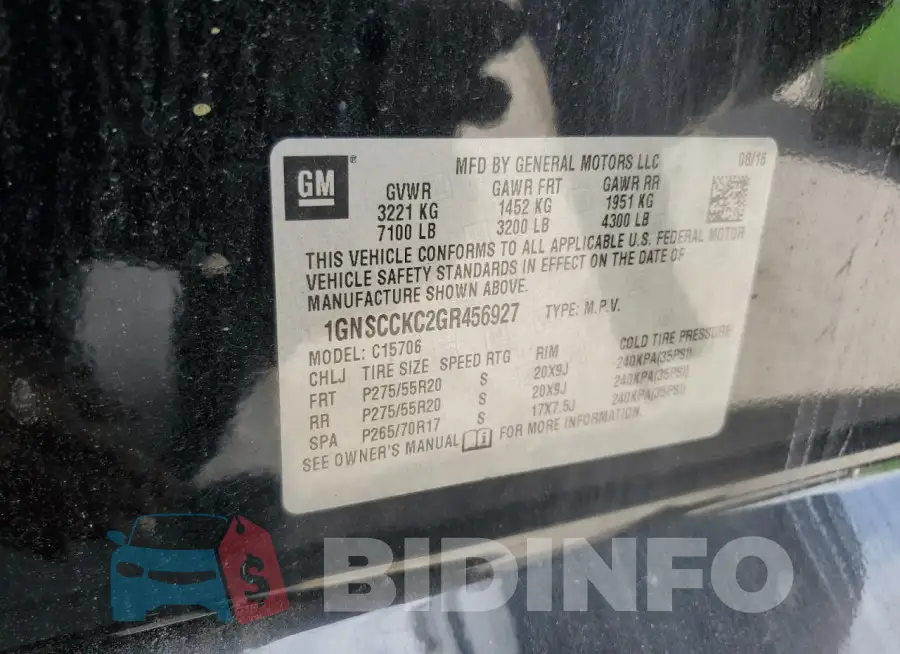 1GNSCCKC2GR456927 Photo# 13