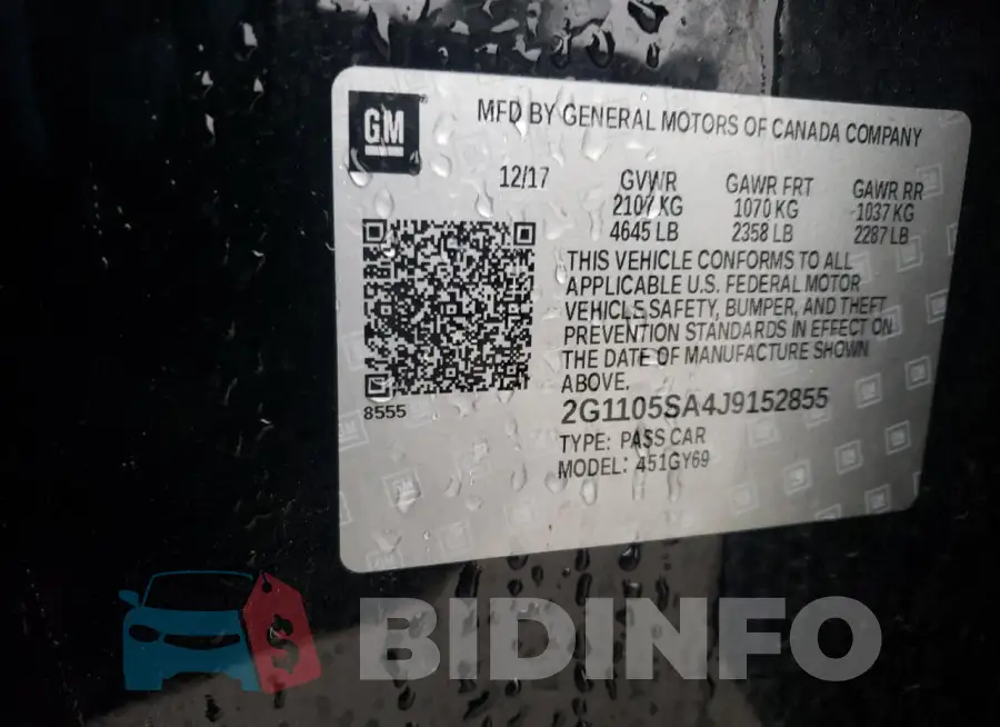 2G1105SA4J9152855 Photo# 12