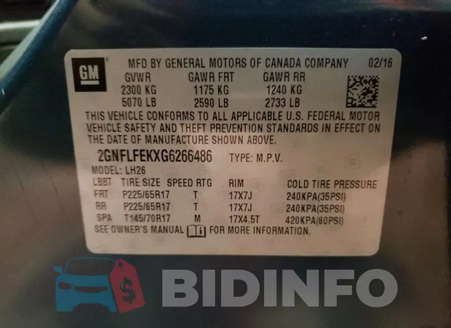 2GNFLFEKXG6266486 Photo# 13