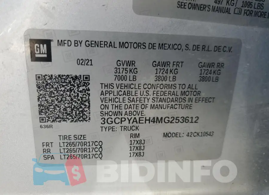3GCPYAEH4MG253612 Photo# 13