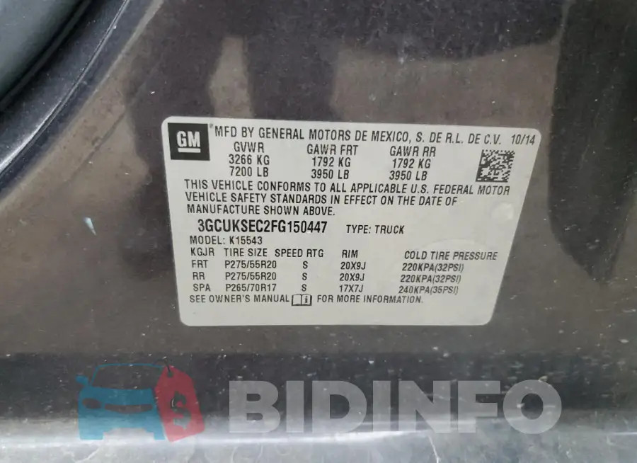 3GCUKSEC2FG150447 Photo# 12