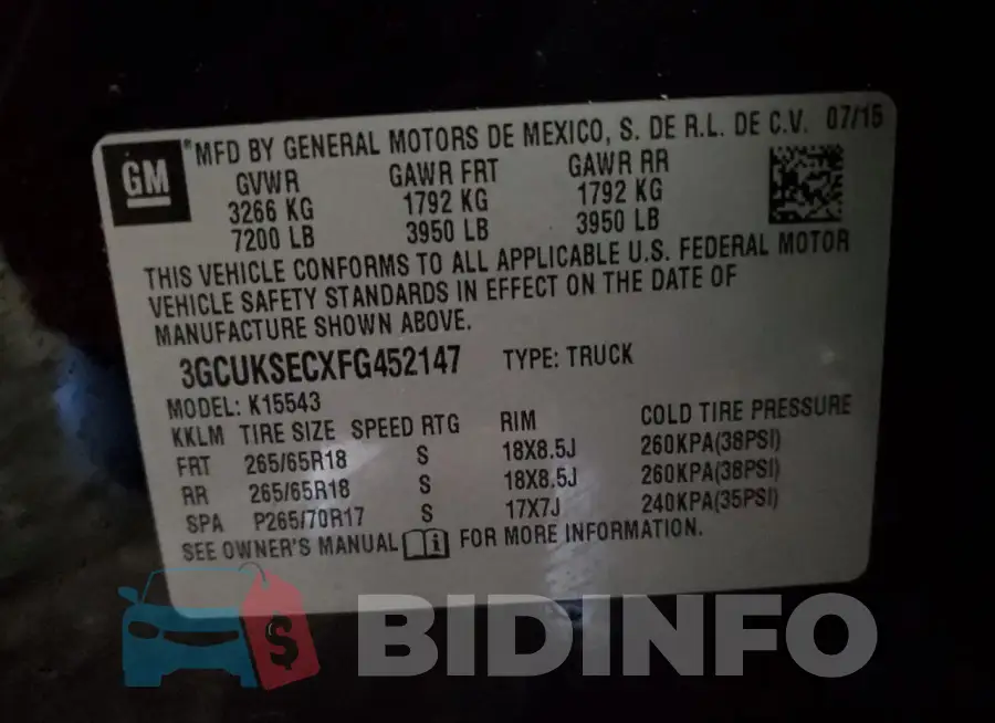 3GCUKSECXFG452147 Photo# 12