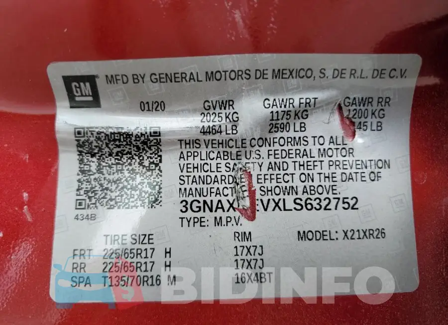 3GNAXKEVXLS632752 Photo# 13