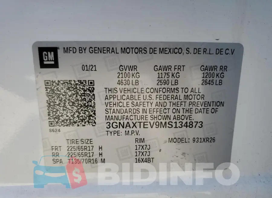 3GNAXTEV9MS134873 Photo# 13