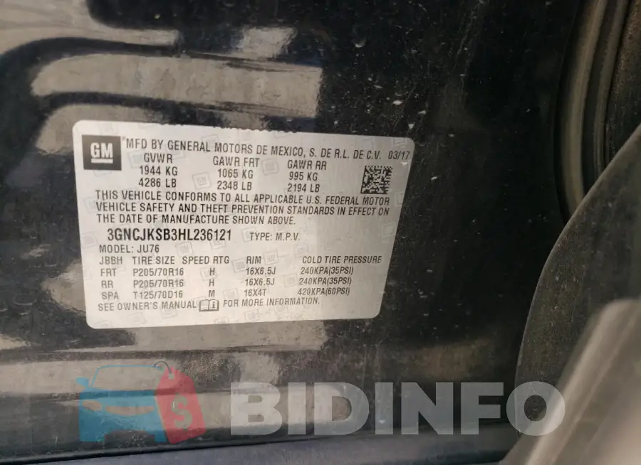 3GNCJKSB3HL236121 Photo# 13