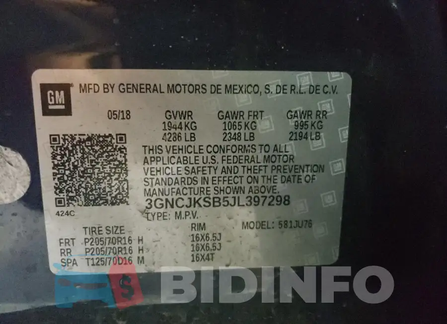 3GNCJKSB5JL397298 Photo# 13