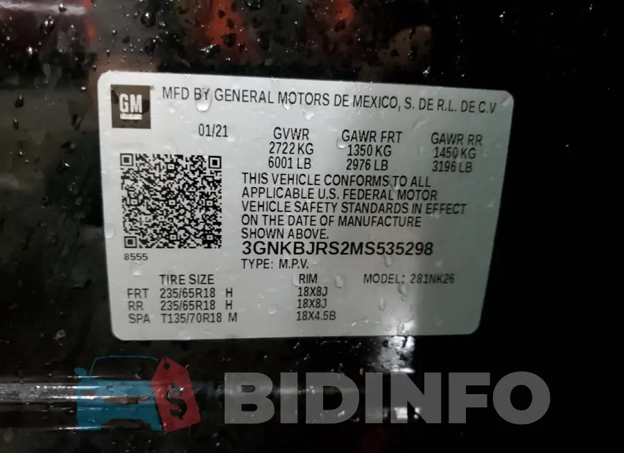 3GNKBJRS2MS535298 Photo# 13