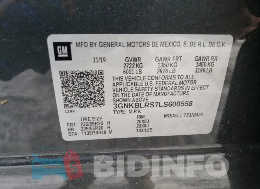 3GNKBLRS7LS600558 Photo# 13