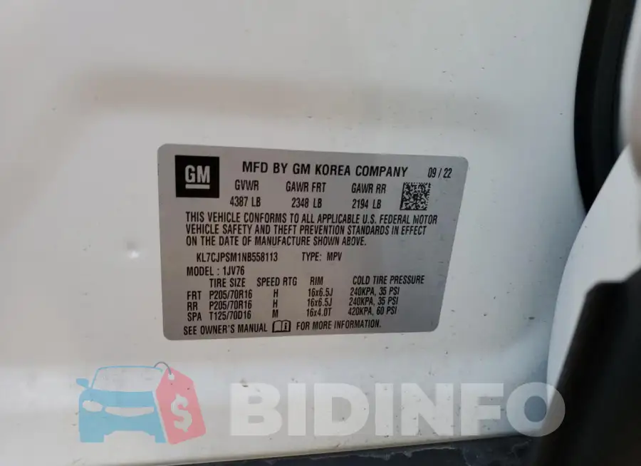 KL7CJPSM1NB558113 Photo# 13