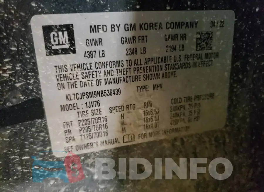 KL7CJPSM9NB536439 Photo# 14