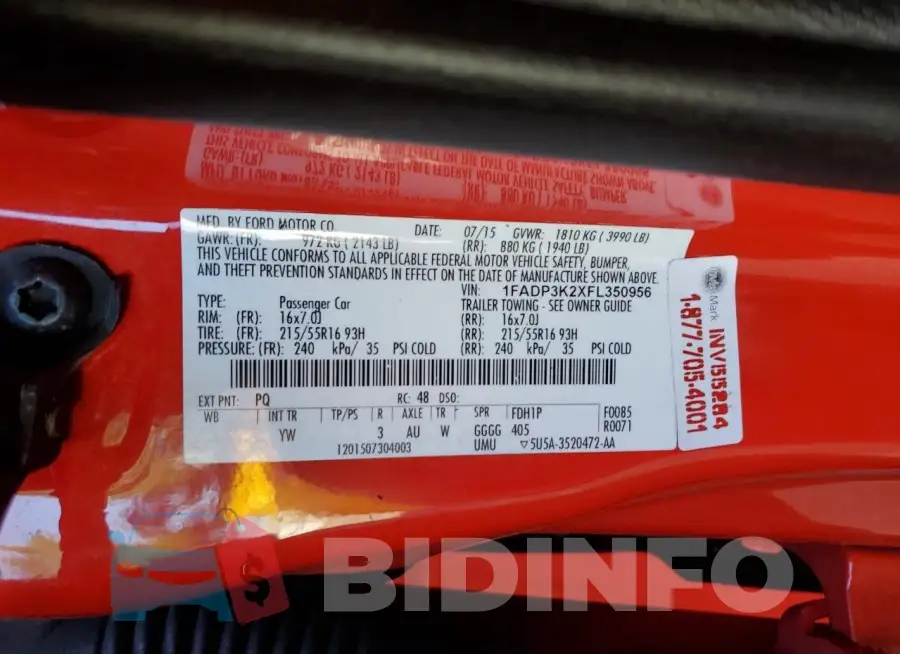 1FADP3K2XFL350956 Photo# 12