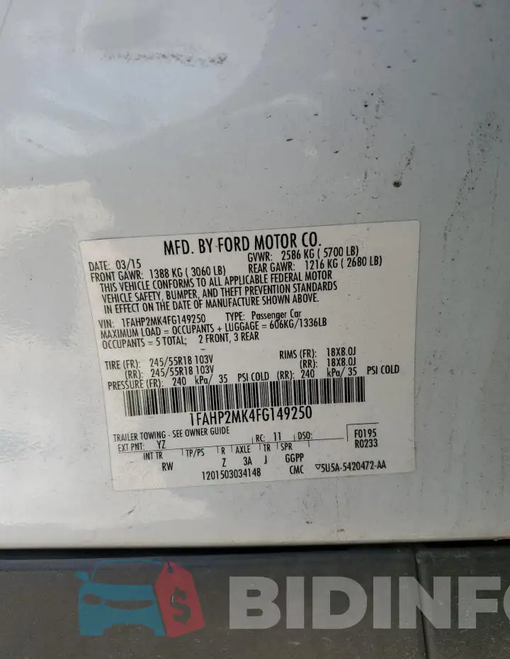 1FAHP2MK4FG149250 Photo# 12