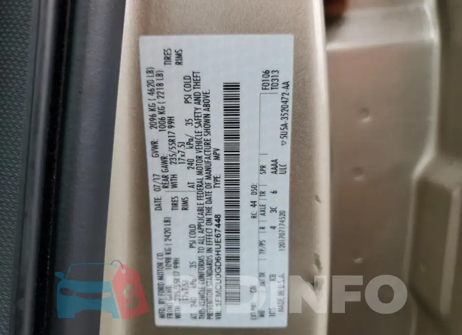 1FMCU0GD6HUE67448 Photo# 13