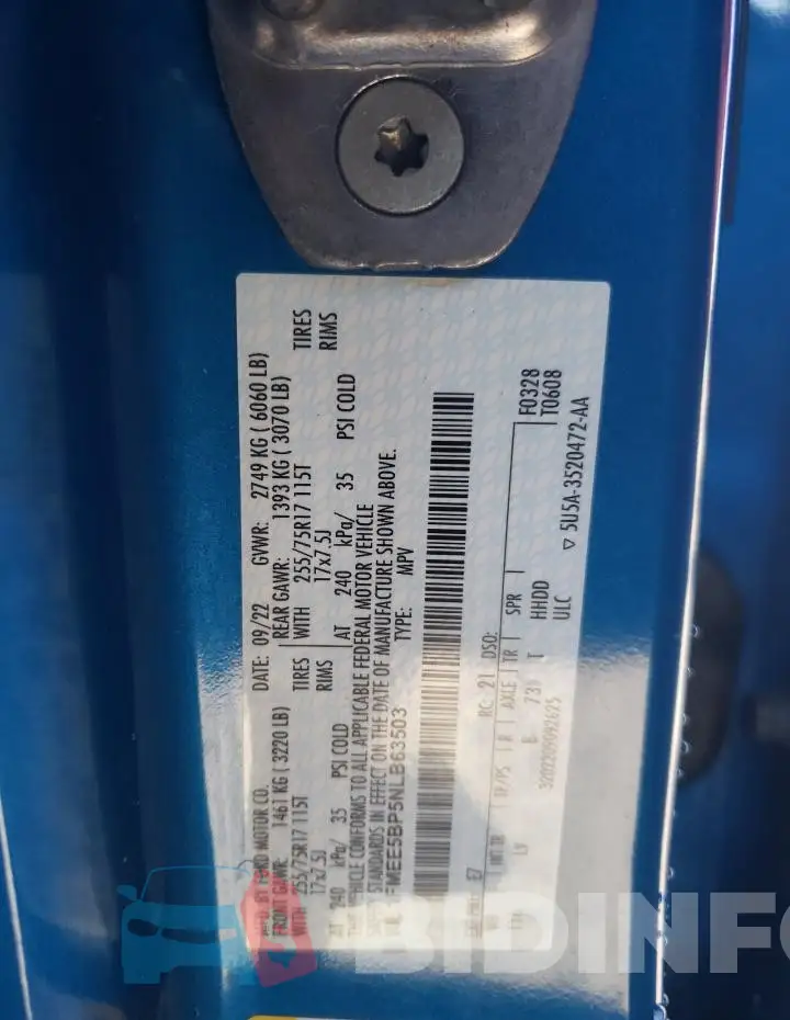 1FMEE5BP5NLB63503 Photo# 12