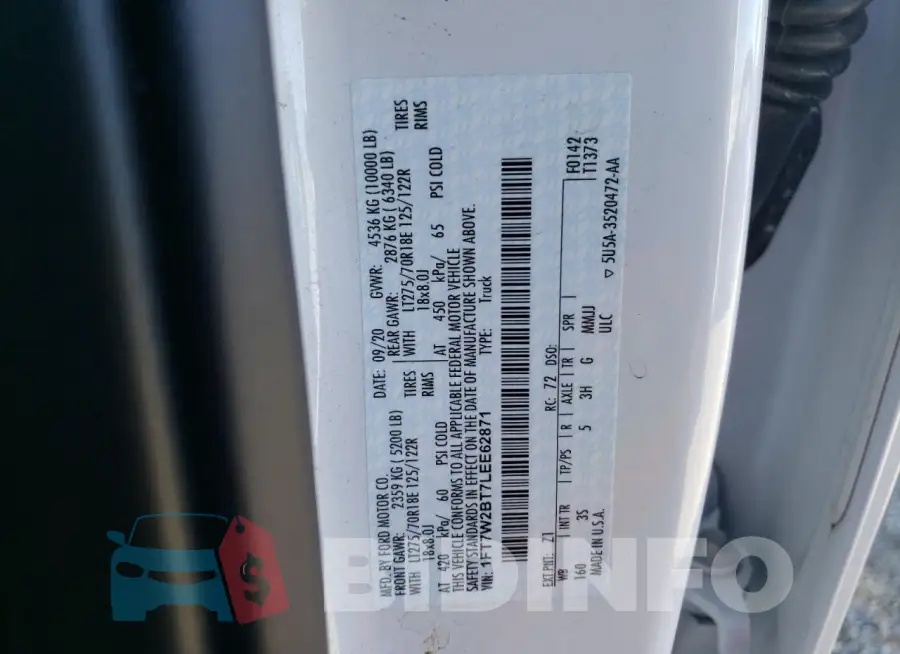 1FT7W2BT7LEE62871 Photo# 12