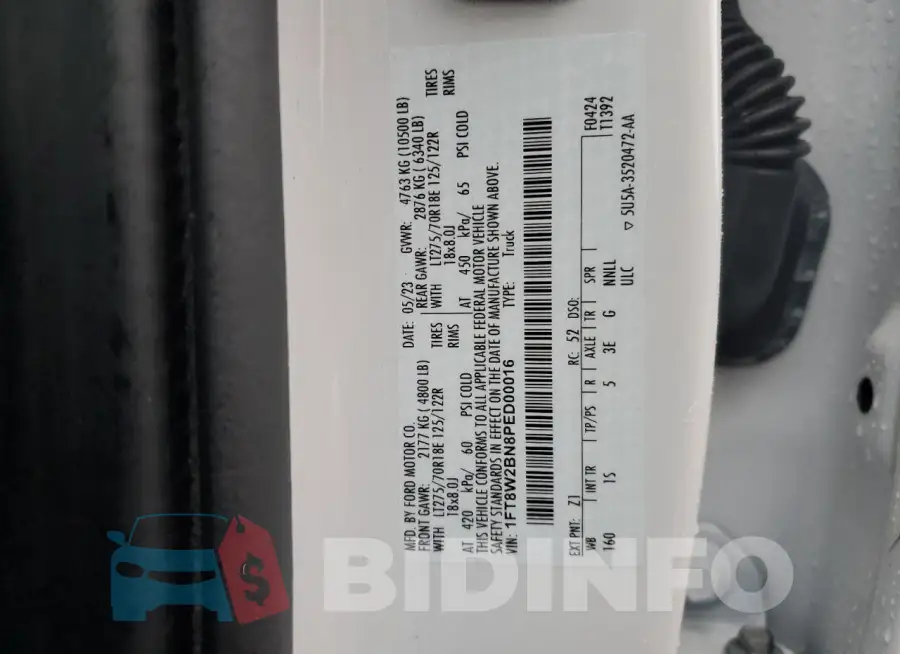 1FT8W2BN8PED00016 Photo# 13