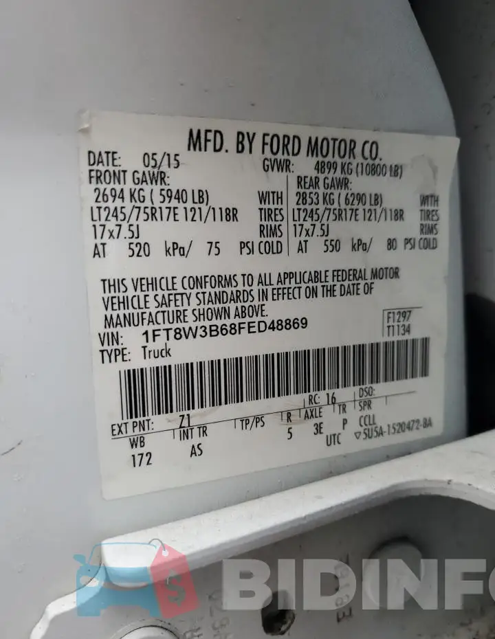 1FT8W3B68FED48869 Photo# 12
