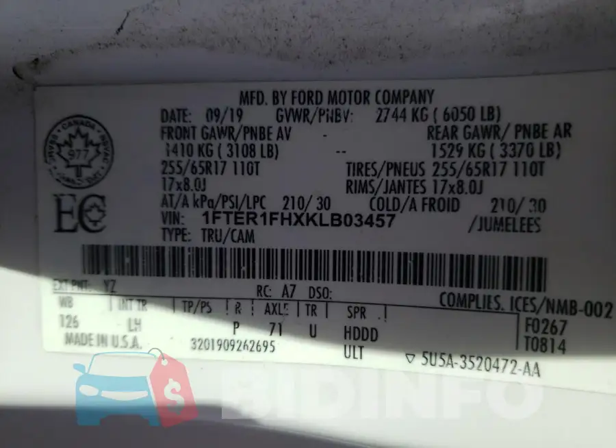 1FTER1FHXKLB03457 Photo# 12