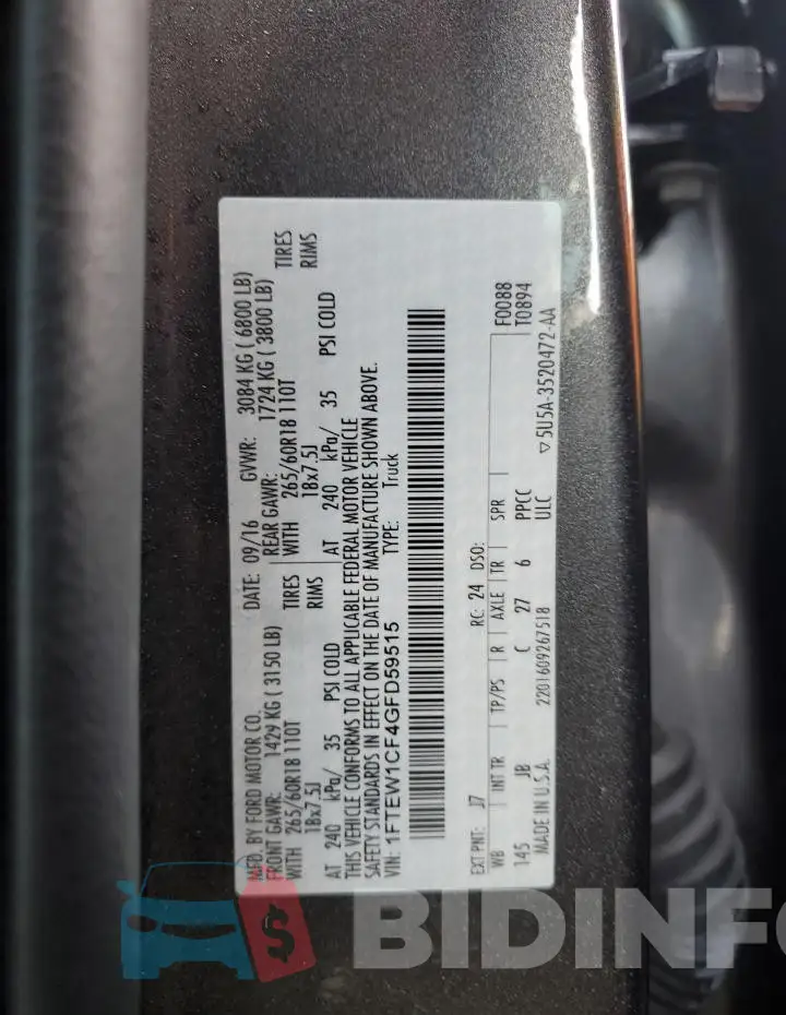 1FTEW1CF4GFD59515 Photo# 13
