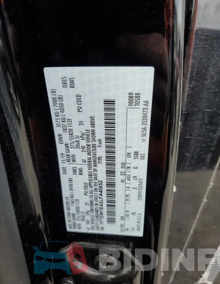 1FTEW1E43LFA45652 Photo# 12
