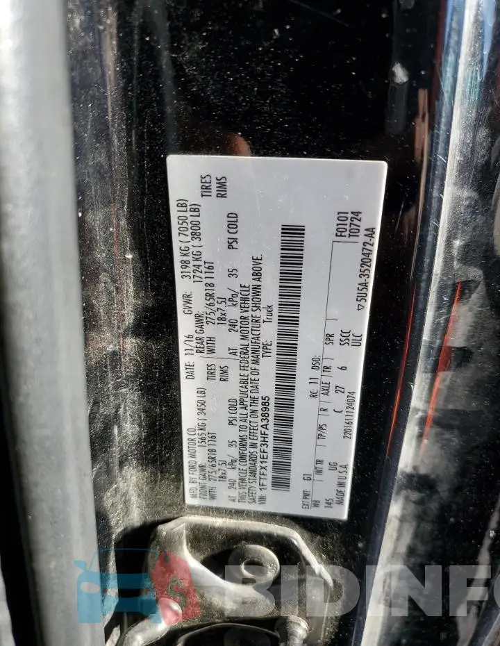 1FTFX1EF3HFA38985 Photo# 12