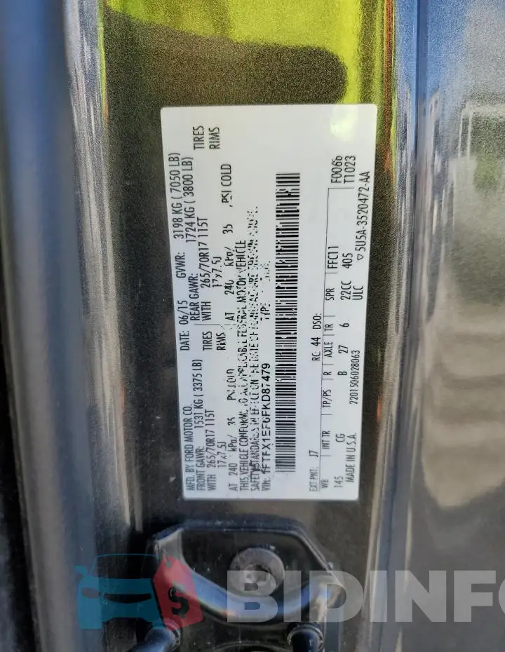 1FTFX1EF6FKD87479 Photo# 12
