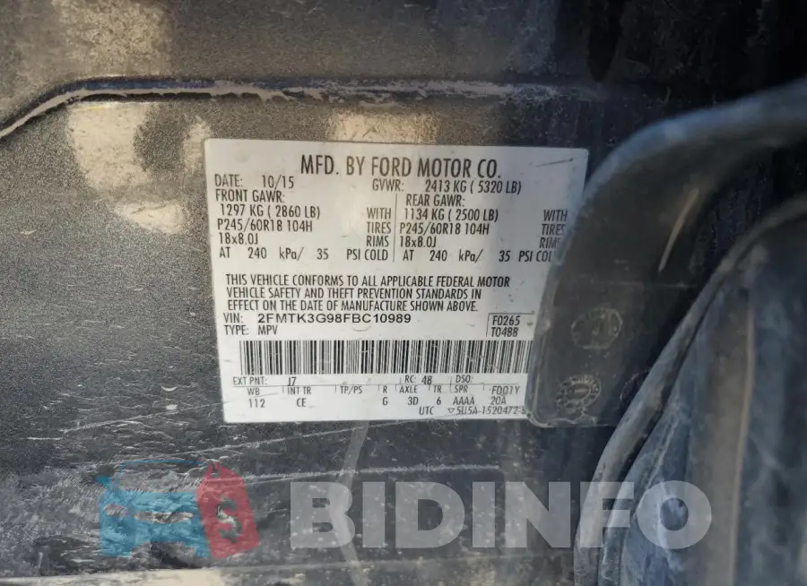 2FMTK3G98FBC10989 Photo# 12