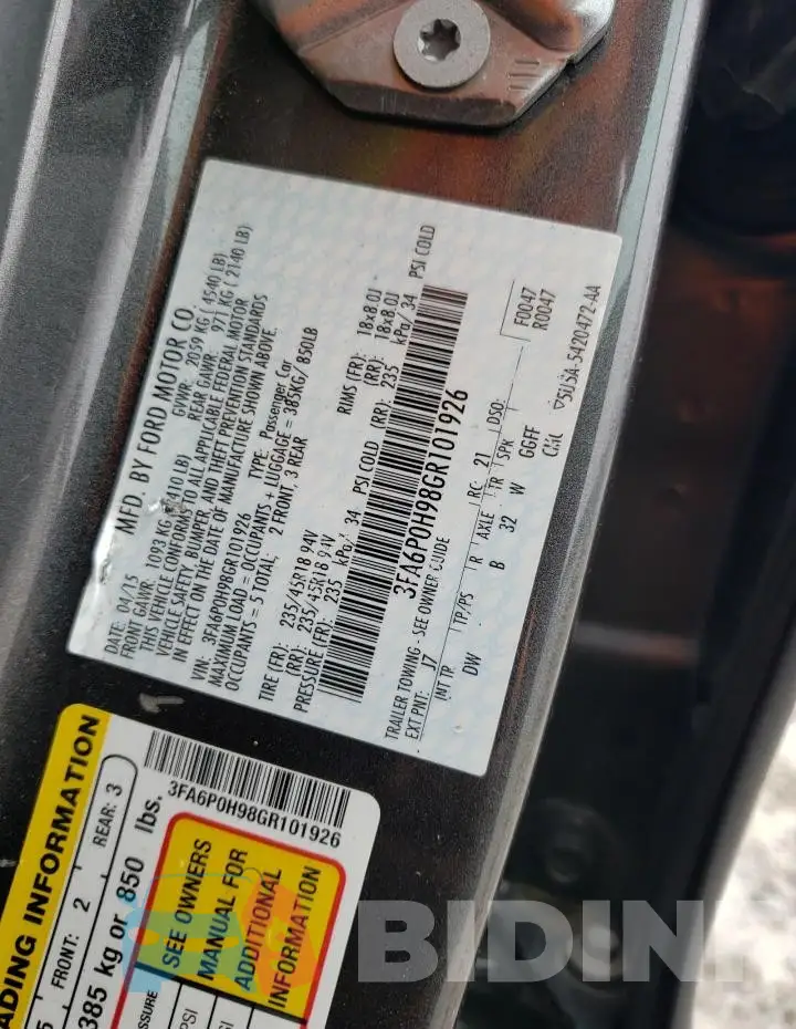 3FA6P0H98GR101926 Photo# 12